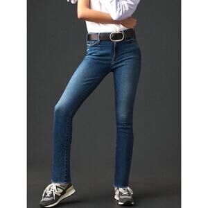 Mother Denim The Looker Ankle Fray Jeans In Need For Speed Wash Size 28 Blue